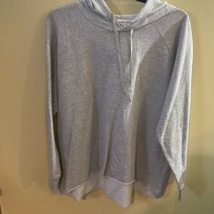 Plus size gray high low hooded top